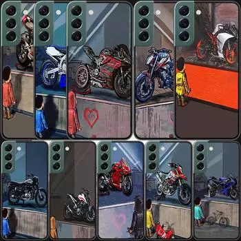 Мотоциклы на дисплее Телефон для Samsung Galaxy A02S A12 A22 A32 A42 A52S A72 4G 5G A03S A13 A23 A33 A53 A73 A9 A8 A7 A6 Чехол Co Samsung A02S