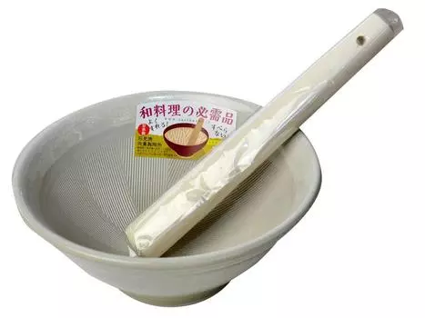 Motoju Pottery Iwami ware mortar mortar wood mortar set that damage the table silicone bottom 6 pestle white mat included Motosige made in Japan won t