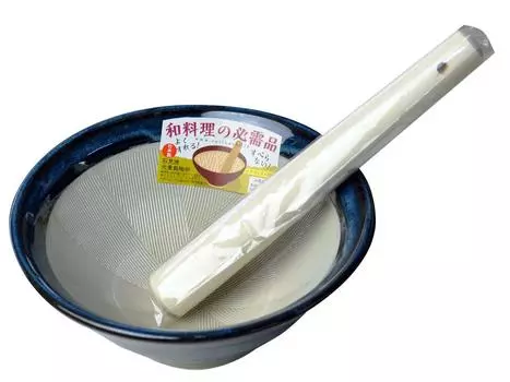 Motoju Pottery Iwami ware ступка ступка деревянная ступка набор, который повреждает стол силиконовое дно 4 пестика синий морской огурец с мотоге сделано в Японии