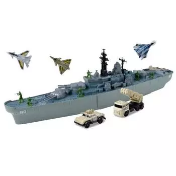 Motor Max Battleship 66см + Самолет 4P + Грузовик 2P Литой под давлением 540m76794, корейская игрушка разных цветов