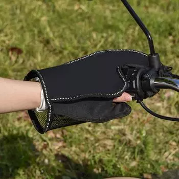 Мотоциклетные перчатки для руля, сетчатые летние мотоциклетные муфты для езды, ткань Оксфорд, солнцезащитные светоотражающие муфты для руля чёрный