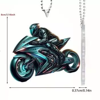 Motorcycle 2d Delightful Acrylic Car Decor Hanging Pendant For Home And Vehicle