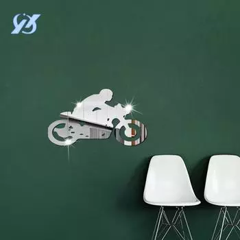 Motorcycle and motorcycle mirror stickers decorative wall stickers three-dimensional 1mm acrylic layout wall room