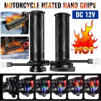Motorcycle ATV Hand Heated Grips DC 12V Electric Hot Heated Handlebar Smart Temperature Control Scooter Bar Hand Warmer Grips чёрный