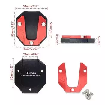 Motorcycle Bike Kickstand Extender Foot Side Stand Extension Pad Support Plate Anti-skid Enlarged Base Parts Universal Scooter