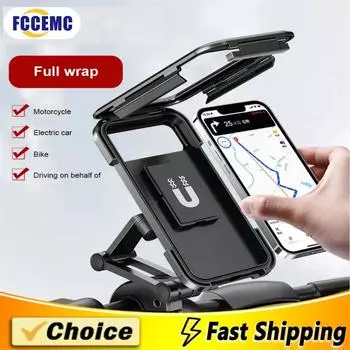 Motorcycle Bike Mobile Phone Holder Support Universal Waterproof Bicycle GPS 360° Swivel Adjustable Motorcycle Cellphone Holder чёрный