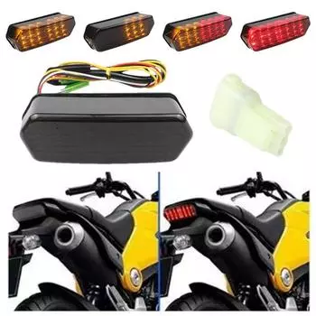 Motorcycle Brake Light LED Motorcycle Stop Turn Lights Motorbike Driving Rear Light For Left And Right Turning Helper чёрный