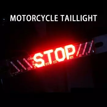 Motorcycle Brake Taillight Night STOP Tail Lights Amber Tail Light Motorbike Accessories чёрный