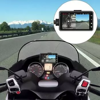 Motorcycle Dual Camera DVR 720P HD Waterproof Motor Dash Cam Front & Rear 3 Inch Motorbike Video Recorder чёрный