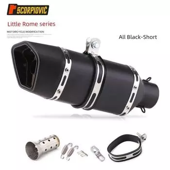 Motorcycle Exhaust Pipe Modification Gsx250 450sr Cb400r MSX Little Monkey SC Little Rome Exhaust Little Rome Short-All Black(Send silencer)