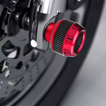 Motorcycle Frame Slider Aluminum Alloy Front Fork Cup Falling Crush Protector Carbon Fiber For Motorbike Scooter Universal красный