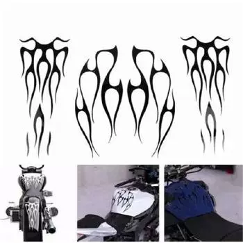 Motorcycle Gas Tank Flame Decals, Waterproof Fender Vinyl Stickers - Universal Fit
