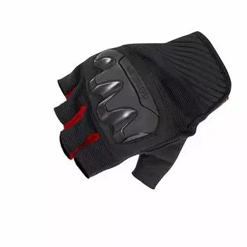 Motorcycle Gloves Protective Mesh Half Finger Gloves 2XL 12976 Protector Mesh Material for and Autumn [Komine] Black/Red GK-242 Spring, Summer,