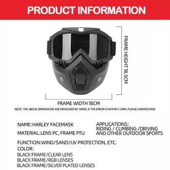 Motorcycle Goggles Outdoor Cycling Ski Snowboard Windproof Goggles Eyewear with Masks UV Protection Motocross Sunglasses Mask