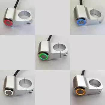 Переключатель фар на руль мотоцикла DC 12 В водонепроницаемый переключатель противотуманных фар из алюминиевого сплава для электромотоцикла ATV синий