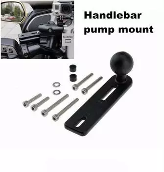 Motorcycle Handlebar Pump Mount With 1 Inch Ball Compatible For Phone Mounts Action Cameras Dslr Smartphones Gps Cradle Holder