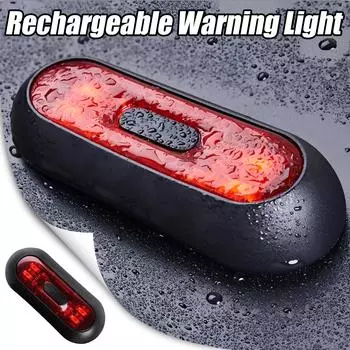 Motorcycle Helmet Light Rechargeable Waterproof LED Safety Signal Warning Rear Light Bicycle Night Running Flashing Tail Light чёрный