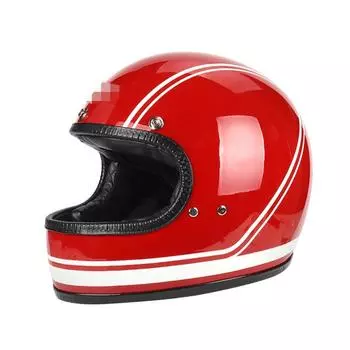 Motorcycle Helmet Vintage Helmet Harley Locomotive Helmet Vintage Full Helmet Fiberglass S ярко-красный
