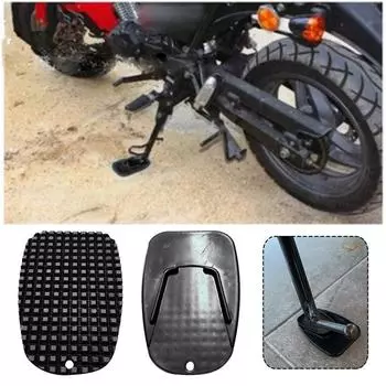 Motorcycle Kickstand Mat Extension Pad Enlarger Side Stand Plate Supportor Foot Base Non Slip Block Motorbike Moto Accessories чёрный