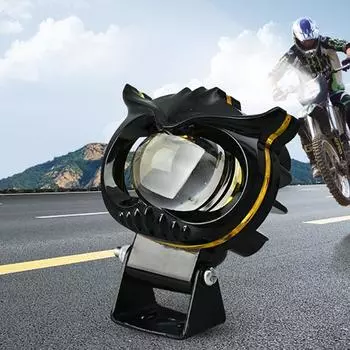 Motorcycle LED Auxiliary Headlights Dual Color ATV Scooter Driving Spotlights Explorers Work Light Fog Bulb For Moto Car Truck