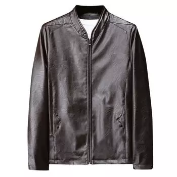 Motorcycle men s leather jacket, green men s versatile jacket, trendy men s style M