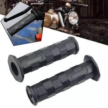 Motorcycle Modified Handlebar Sleeve Retro Motorcycle Checkered Faucet Grip Universal Handle Rubber Non-slip C9M6 чёрный