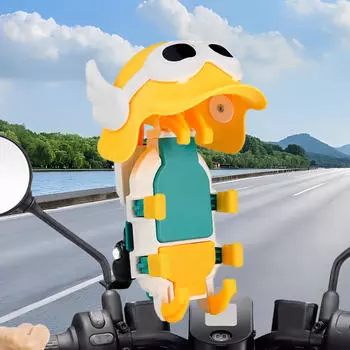 Держатель для телефона на мотоцикле с зажимом, ударопрочный, симпатичный, с антизеркальной основой для мобильного телефона жёлтый