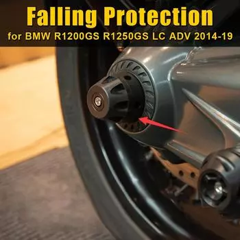 Motorcycle Rear Wheel Axle Fork Falling Protection CNC Kit Moto Accessories for BMW R1200GS R1250GS Adventure ADV RT RS 2014-19 чёрный