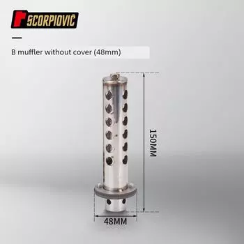 Motorcycle Restoration Exhaust Pipe Rotate Muffler 48 Mm51mm Neutral Stainless Steel Muffler Lossless Installation B muffler without cover 48mm