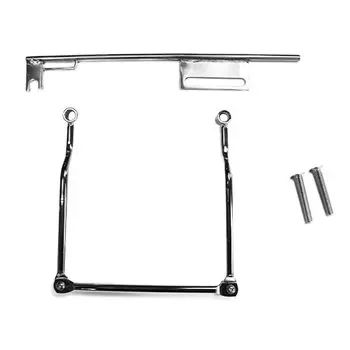 Motorcycle Side Bag Support Rail Set Saddle Purpose Installation Width Magna & Bag/General 180-235mm/Dragster/Rebel/Virago etc. (Silver)