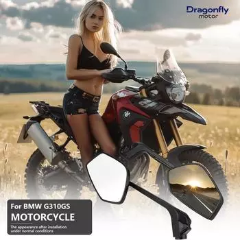 Motorcycle Side Rearview Mirror For BMW R1300GS 2025 R1200 1250 GS ADV F900R G310GS S1000XR Aluminum Adjustable Rear View Mirror чёрный