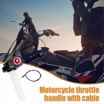 Motorcycle Throttle Grip Assembly Motorcycle Throttle Grip with Cable Aluminum Alloy Motorcycle Accessories for Vintage красный