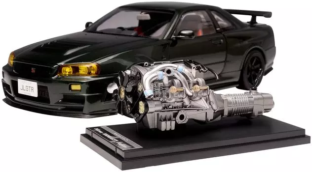 MOTORHELIX Nissan Skyline R34 NISMO CRS Dark Green Finished Product 1/18 GT-R VER.