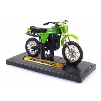 МОТОРМАКС 1:18 Levica Kawasaki KDX250 Модель мотоцикла MTX057031GR, Зеленая корейская игрушка