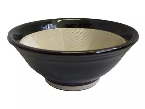 Motoshige Ceramics Iwami Ware Ступка Suribachi Не царапает стол Силиконовое дно 4 Oribe Motosige Сделано в Японии Нет. (Диаметр 12 см/Нескользящий чёрный