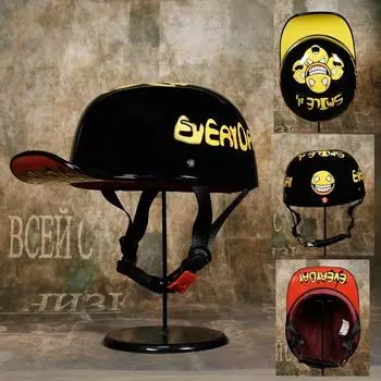 Мотошлем Ретро Мотоциклетный Шлем Мото Шлем Скутер Винтаж Половина Лица Байкер Мотоцикл Аварийный Мото Шлем Casco Moto L