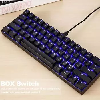 MOTOSPEED CK61 RGB механическая игровая клавиатура Kailh BOX Switches Keyboard 61 клавиша Antighosting с подсветкой для игр черная чёрный