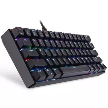 MOTOSPEED CK61 RGB Механическая игровая клавиатура OUTMU Синие переключатели Клавиатура 61 клавиша с защитой от ореолов и подсветкой Red Switches чёрный