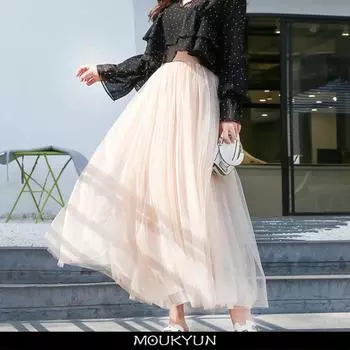 Эластичный пояс 3 слоя сетки длинные юбки из тюля элегантный винтажный бальное платье с высокой талией газовая юбка-пачка женская Faldas One Size хаки