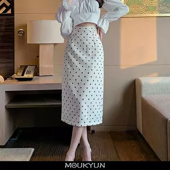 Юбки с высокой талией, женская длинная хлопковая прямая юбка с разрезом, женская весенняя юбка с запахом на бедрах Faldas XL бежевый