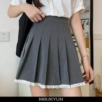 MOUKYUN плиссированная юбка женская с высокой талией летние консервативный стиль Harajuku Y2k юбки корейский уличный школьный косплей повседневные женские Faldas
