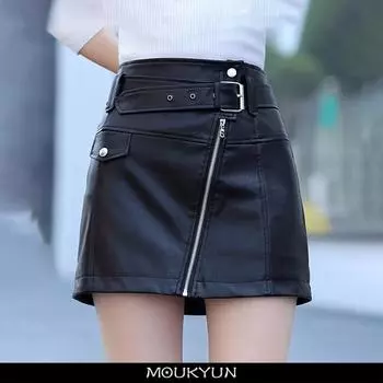 Летние узкие женские кожаные юбки с высокой талией, офисная женская мини-юбка, женская повседневная короткая юбка А-силуэта, женские юбки Faldas S чёрный