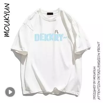 MOUKYUN Y2k Повседневная мешковатая футболка в стиле Харадзюку, весенняя футболка унисекс, осенняя ретро-панковская футболка с короткими рукавами для отдыха, черные мужские футболки M белый