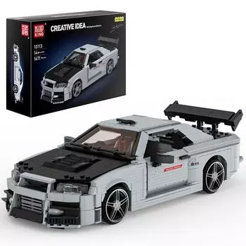 Mould King 10113 Технический автомобильный строительный блок MOC Skyline Sport Racing Модель сборного автомобиля, игрушечные кирпичи для детей, рождественский подарок 10113