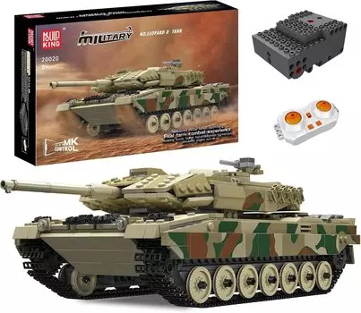 Mould King 20020 MOC Танк Leopard 2 Конструкторы Военная Модель Транспортного Средства Коллекционные Модели Конструкторы для Рождественских Подарков на День Рождения для