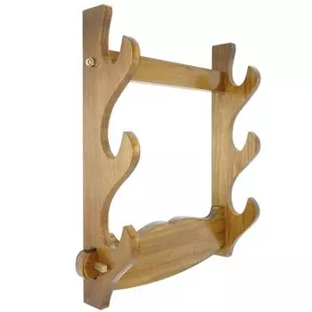 moumoujp Real Wooden Sword Japanese Imitation Solid Wood Sword Mounting Hardware Wall Mounted Holder, Sword, Sword, Iaido, Holder, Included,