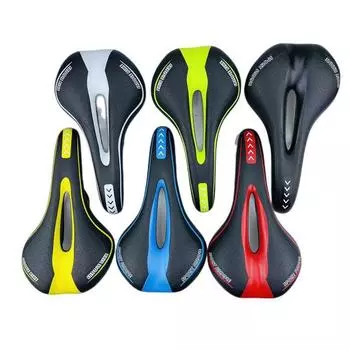 Mountain bike seat cushion bicycle saddle bicycle seat cushion road bike saddle comfortable thickened silicone medium hole seat 0