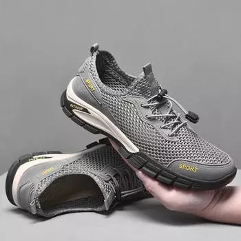Mountaineering Mesh Shoes, Men s Exclusive Shoes, River Tracing Shoes, Casual Large Outdoor Breathable Mesh, Fashionable Sports 38 чёрный