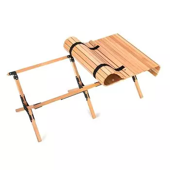 Mountainhiker 120 см натуральный деревянный складной портативный кемпинговый деревянный рулонный верх для хранения в помещении и на открытом воздухе грузоподъемность сумки 50 кг стол, стол, стол,