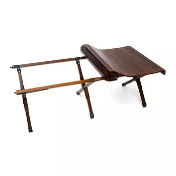 Mountainhiker 120 см Открытый Кемпинг Деревянный Roll Top Для Сумки Грузоподъемность 50 кг Стол, Стол, Стол, Для использования в помещении/на улице, В комплекте, (грецкий орех